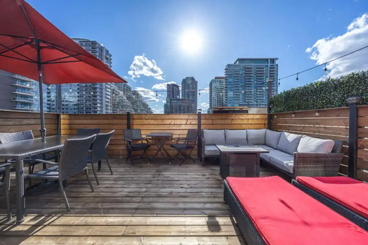 Furnished Corner Townhouse in Liberty Village — Private Rooftop Patio & Modern Living